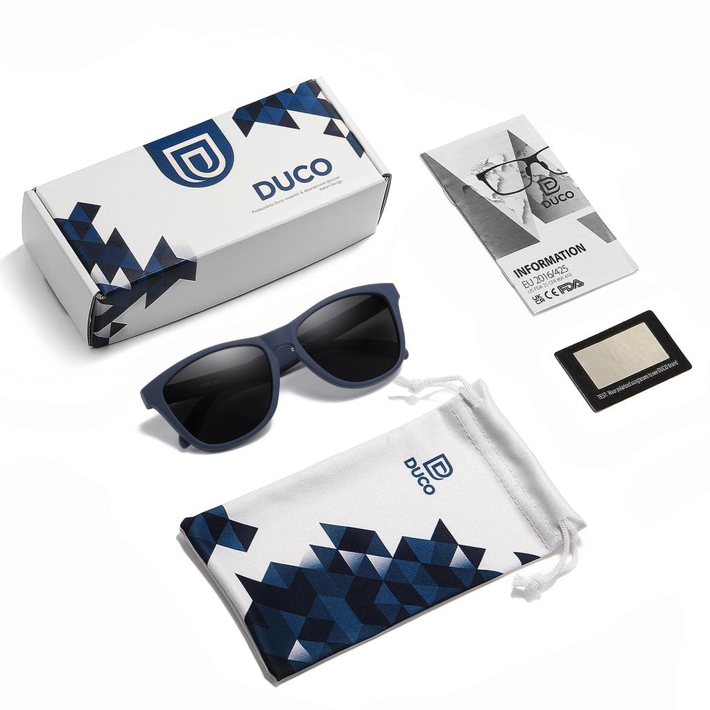 DUCO Sunglasses for Men and for Driving and Everyday UV400 Sunglasses 3002 Women, Polarized, Use, Protection, Stylish, (Blue-Gray)