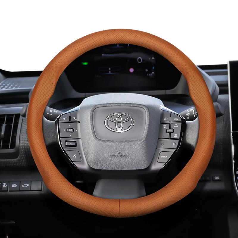 For Toyota 35-36.5cm Round Steering Wheel Cover Ultra-Thin Micro Fiber Leather Camry 86 Scion FR-S GT86 Prius bZ4X Corolla Levin