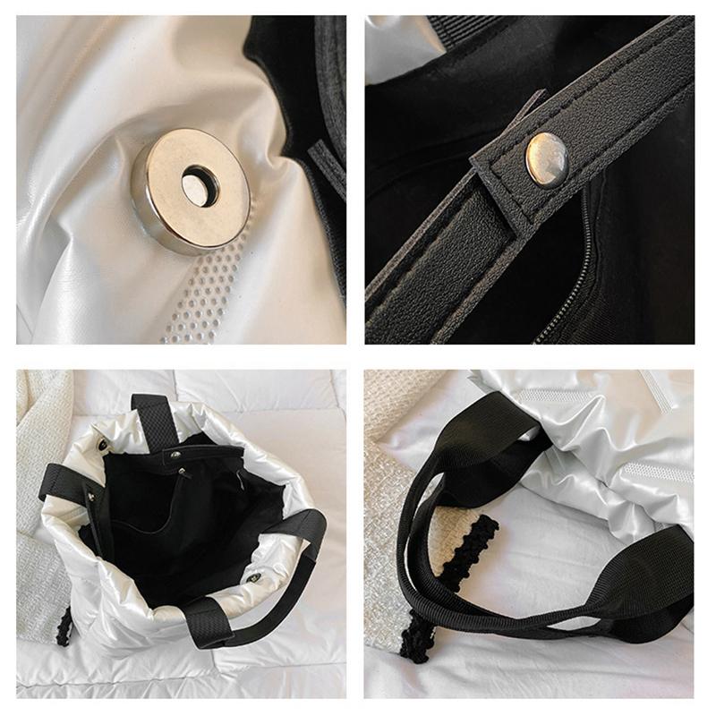 Fashionable Large-capacity Handbag for Women In Autumn and Winter New Down Cloth Bag Trendy Simple Women's Bag