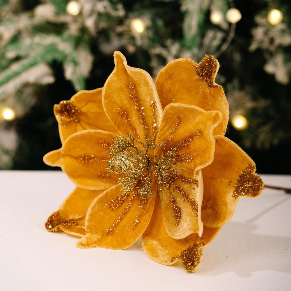 Neue 26CM Künstliche Weihnachtssternblume Glitzer Pailletten Simulationsblumen Funkelnde Pailletten Blume Weihnachtsdekoration