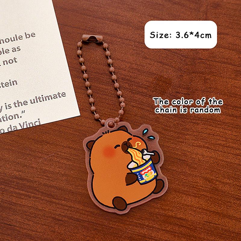 

Забавный мультяшный брелок в виде капибары, креативный милый кулон в виде капибары, простое украшение для рюкзака, аксессуары, подарки на день рождения
