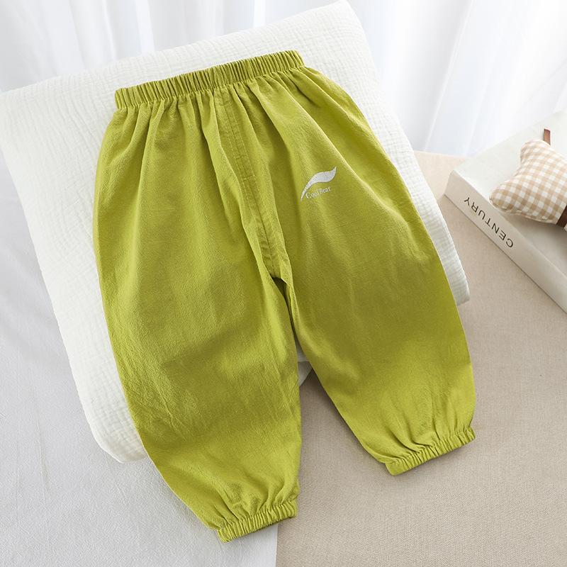 Children's Mosquito Proof Pants Summer Baby Air Conditioning Lantern Pants for Boys and Girls Wearing Mosquito Proof Pants Outside