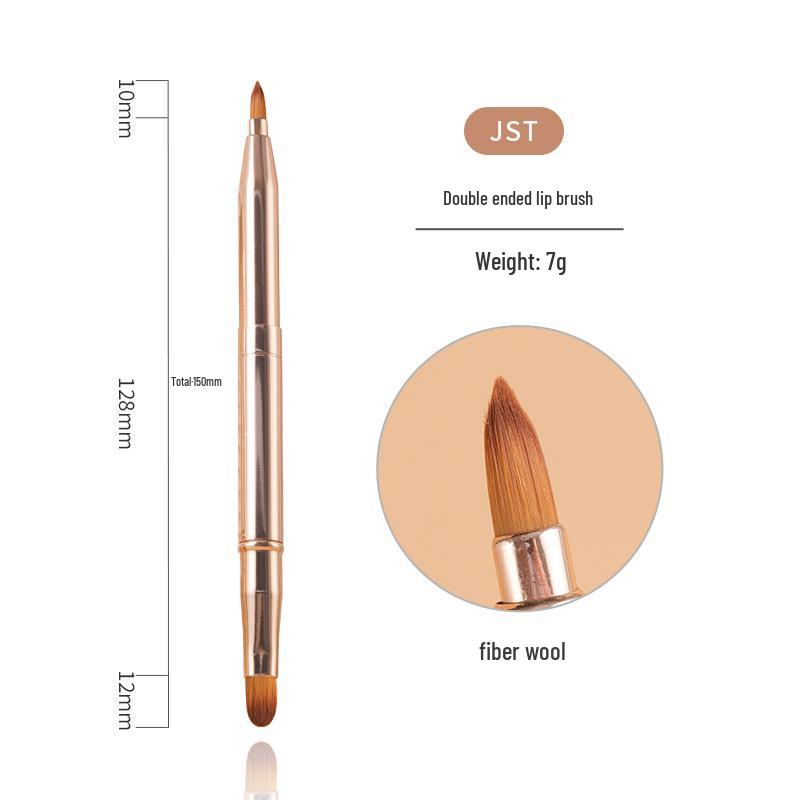 Dual-ended Retractable Lip & Concealer Brush with Lid - Portable, Multifunctional Beauty Tool