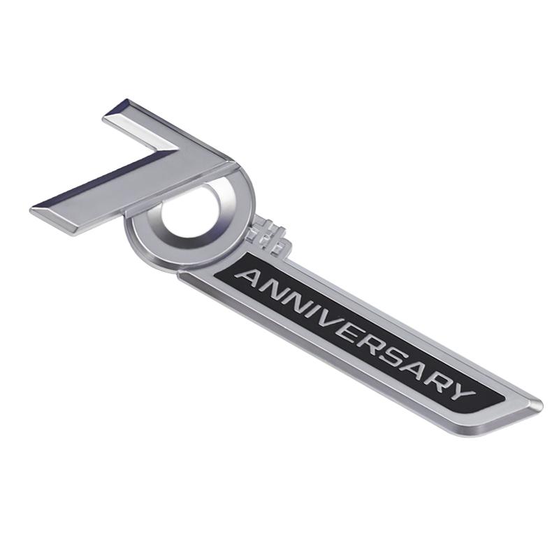 3d ABS Chrome Black Logo 70th Anniversary Emblem Car Fender Sticker 70th Anniversary Badge Sticker Accessories