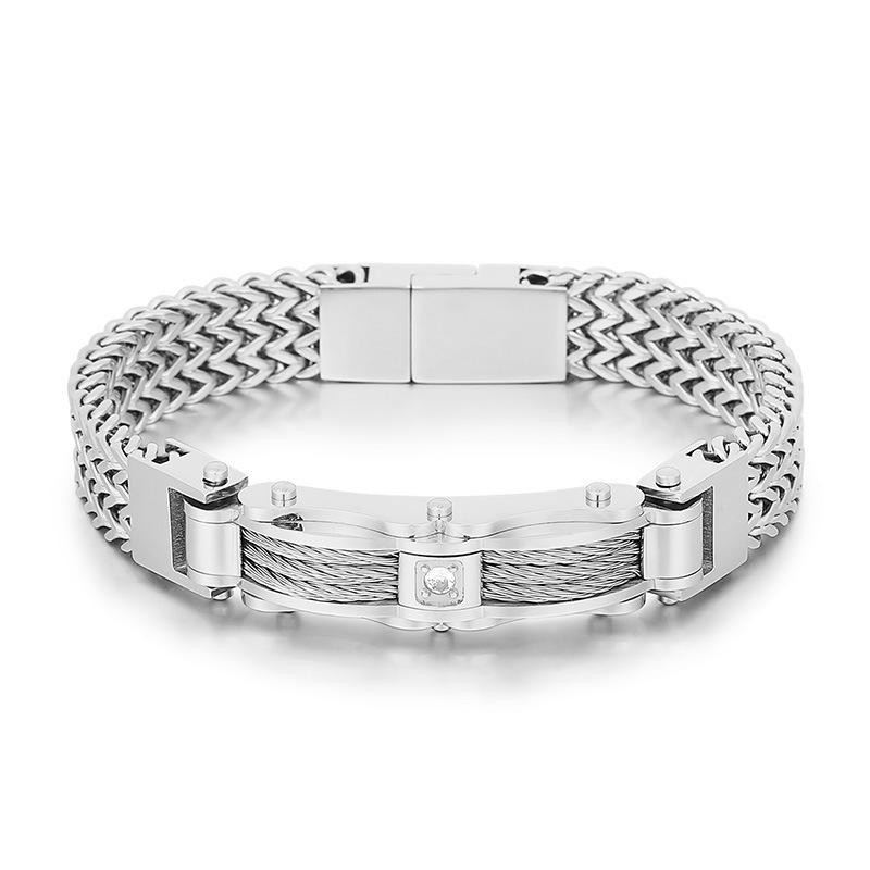 Men's Titanium Steel Motorcycle Chain Bracelet - Rock Style Accessories