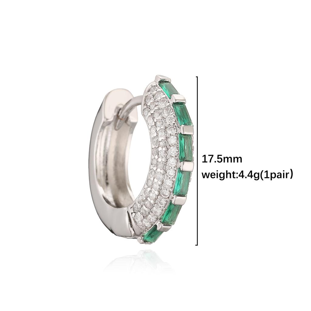 18K Gold Plated Zircon Hoop Earrings for Women Micro Paved Cubic Zirconia Huggie Earrings Elegant Brass Hoop Earrings