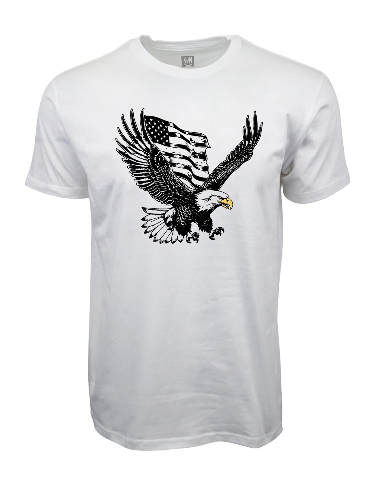 Distressed USA Eagle Flag Graphic T shirt XXXXL