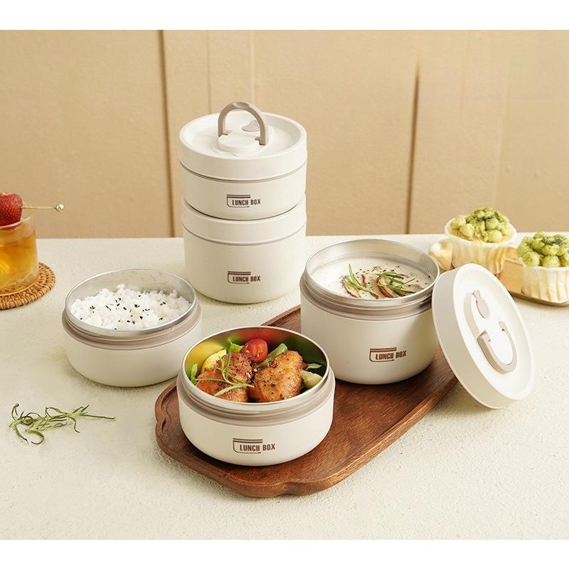 304 Stainless Steel Lunch Box with Soup Container Portable Thermal Bento Box for Office & School Leak-Proof & Easy Clean