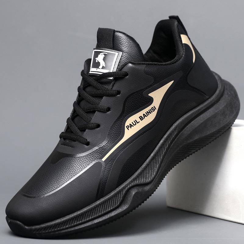 

Spring new leather surface large size thick sole wear-resistant running shoes casual shoes 39