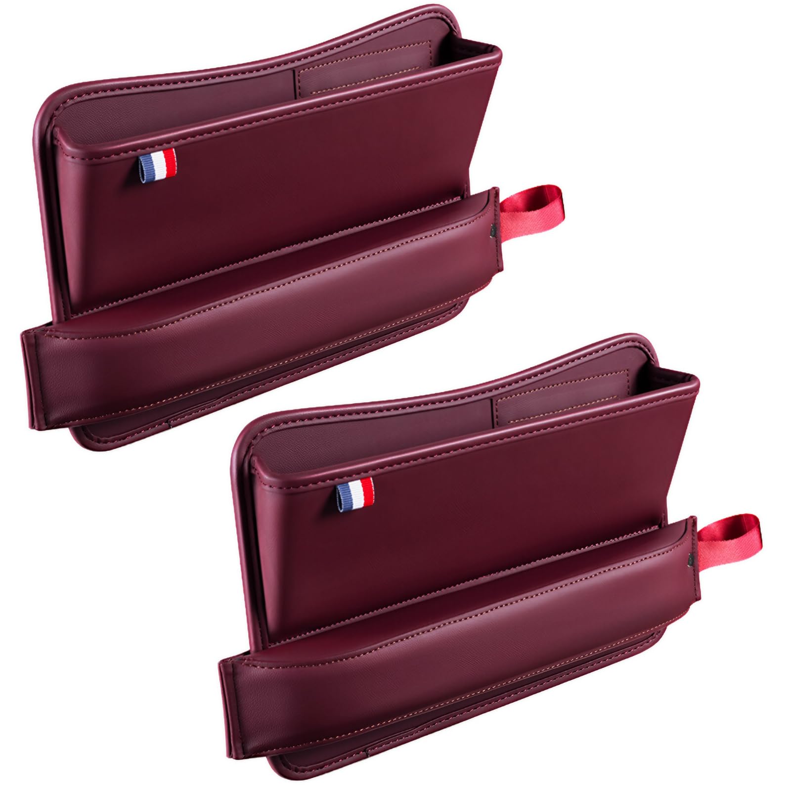 

DIZLAS Car Seat Side Gap Storage Set of 2 Pockets, Boxes, (Red)