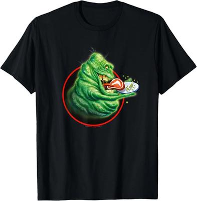 Ghostbusters Vintage Slimer Snacking Retro Badge T-Shirt