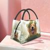 Animal-Themed Dog Pattern Polyester Lunch Bag - Hand Wash, Insulated Cooler Tote for Picnic, Beach, Hiking, Reusable for