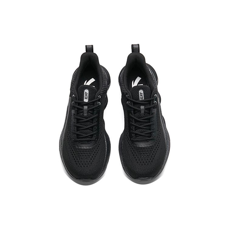 Anta Comprehensive Training Collection Cushioning Lightweight Breathable Low Top Running Shoes Women's Black Silver 922217704-3