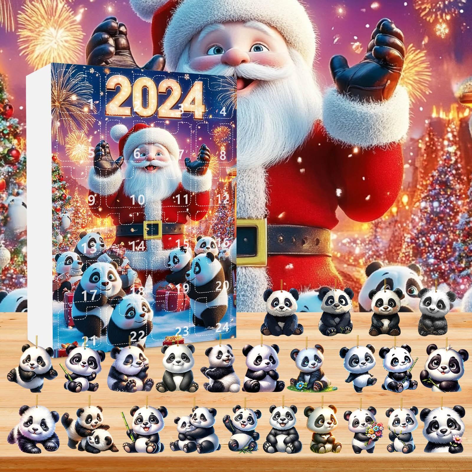 

24-дневный рождественский адвент-календарь, календарь обратного отсчета, 2D-подвеска в виде плоского акрилового медведя, подвеска обратного отсчета, милый шарм в виде рождественской елки One Size