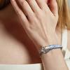 Handmade Sterling Spoon Bangle Floral Pattern Opening Bangle Boho Style Handle Cuff Jewelry Accessories