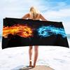 Flames Burning Fire Soft Beach Quick-Drying Bath Towel Large Absorbent Towel Blanket Suitable for Outdoor Travel Camping Yoga