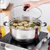 ZISIZ 24cm 304 Stainless Steel Soup & Steamer Pot