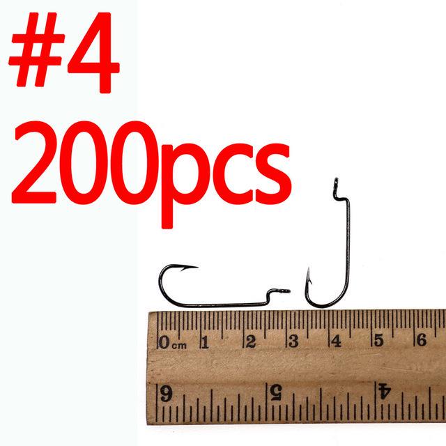 200PCS Enge Lücke Wurm Haken für Carolina Rig Weichen Köder Haken für Bass Fishing Bass Fliegen Binden Haken 5/0 4/0 2/0 2 4 6