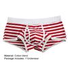 Longjiang Herren Unterwäsche Streifen Seitenöffnung Sexy Mid Rise Boxershorts für Badezimmer