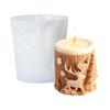1PCS Christmas Tree Carving Pattern Cylindrical Candle 3D Silicone Mold Santa Claus Reindeer Snowflake Cylindrical Candle Mold