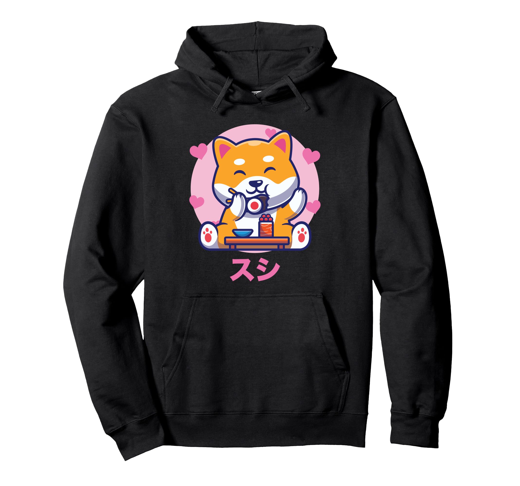 

Shiba Inu Sushi Cute Otaku Japanese Hoodie чорний
