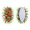 45cm Artificial Fall Swag Harvest Teardrop Wreath Autumn Sunflower Wreath Door Hanging Ornaments Fall Teardrop for Thanksgiving Fall Festival Decor