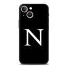 Luxury Phone Case For Apple iPhone 11 15 14 Pro MAX 12 13 7 8 Plus X XR XS MAX SE Black Cover Funda Initial Letter A Z Fashion