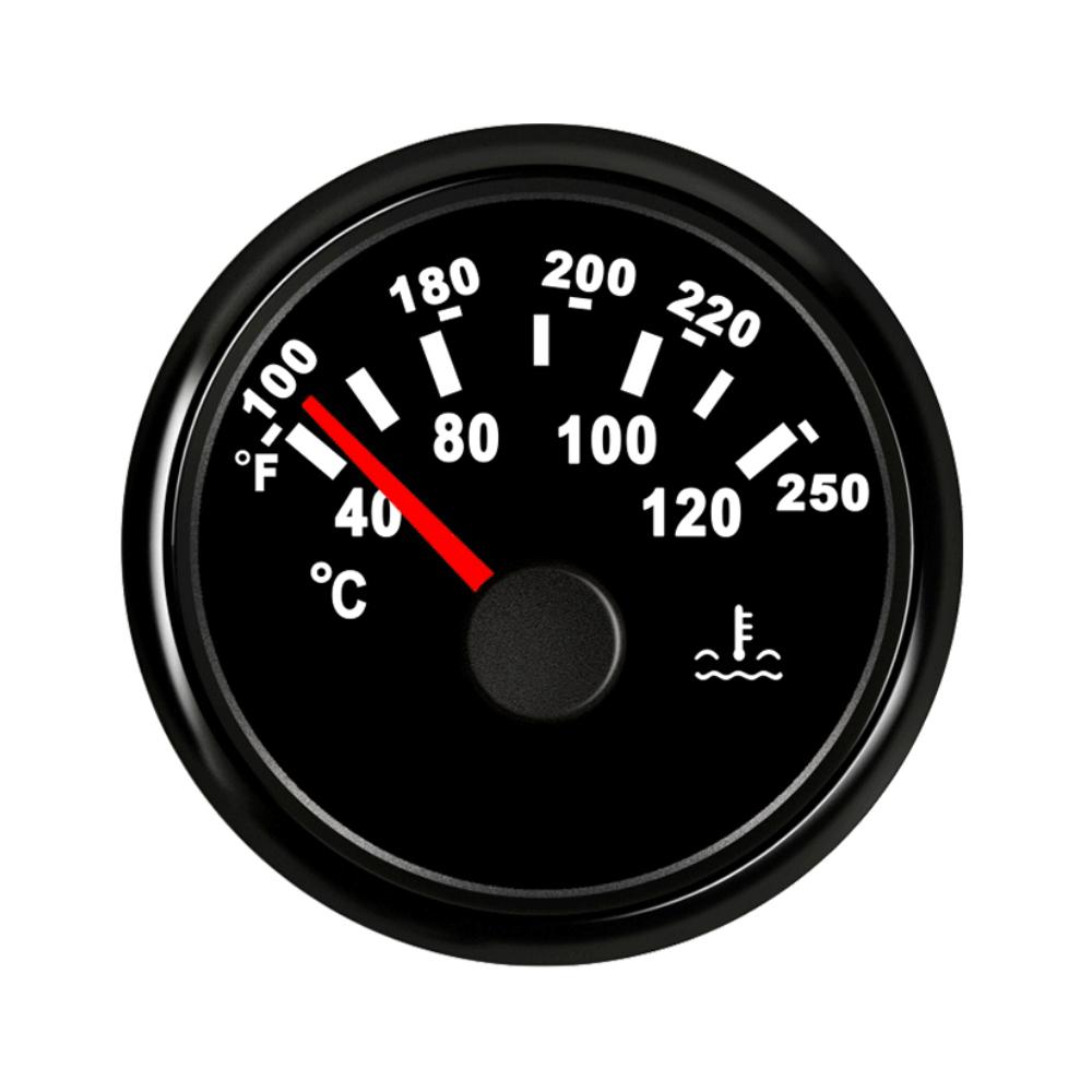 Rhaxel 52mm 2'' Digital Water Temp Gauge Temperature Meter 40-120℃ Degree 52mm 9-32V With Red Backlight for SUV Car Boats