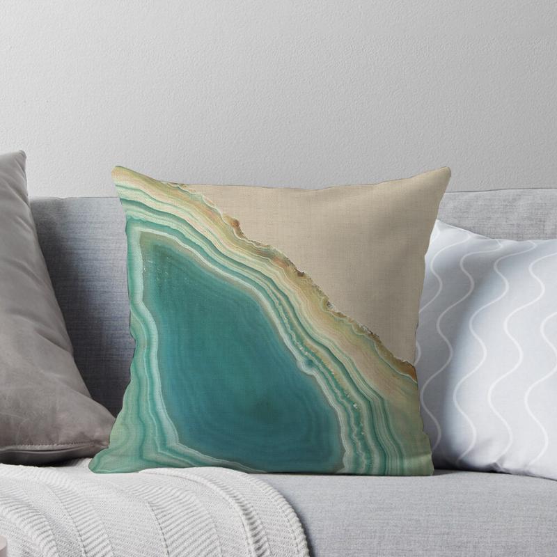 Home Decor Marble & Geode Patterned Decorative Pillow Covers Pattern Cushion Cover Suitable For Sofa Bedroom Car Pillow Cover