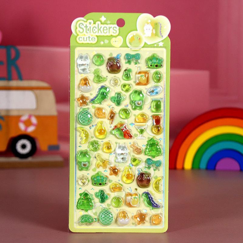 3D Cartoon Crystal Bubble Stickers for Kids - Fun and Cute Decorative Embossed Stickers Gift