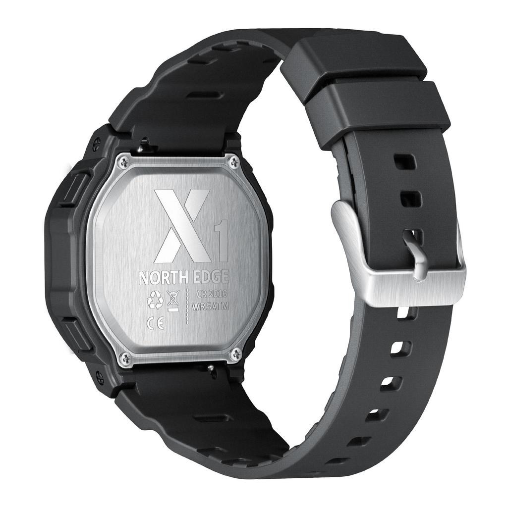 NORTH EDGE X1 Square Screen Digital Watch 2025 Men Women Sportswatch Waterproof 50M Stopwatch Countdown Alarm Clock Reloj Hombre