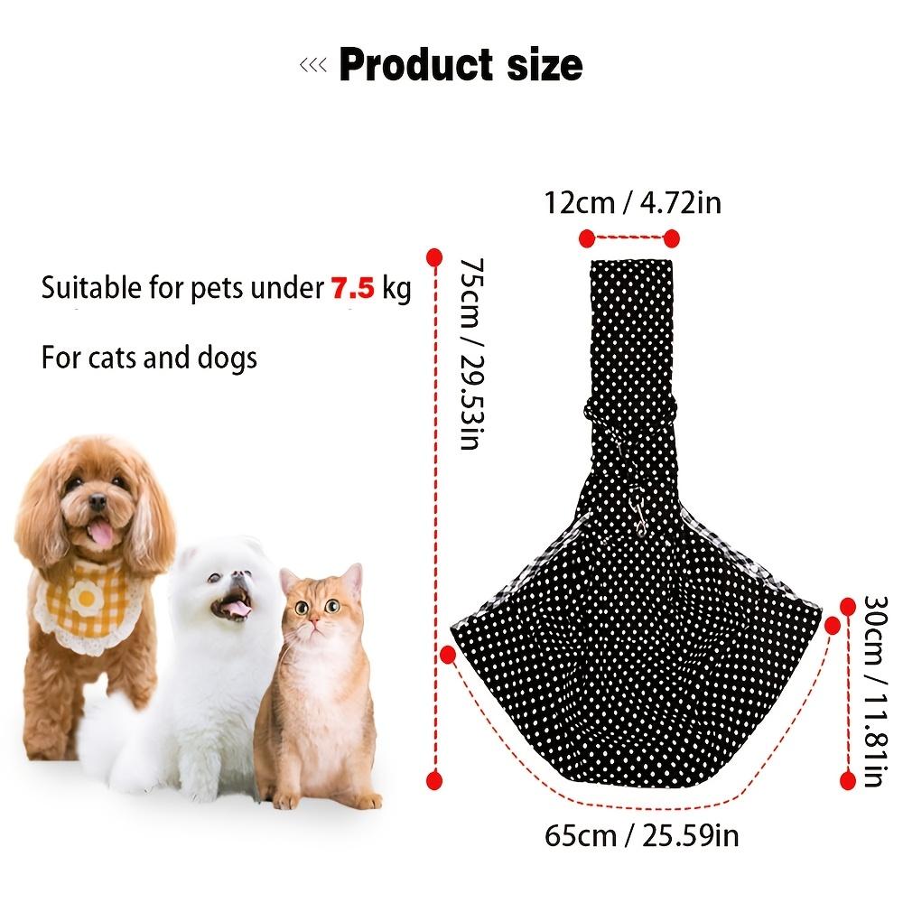 Reversible Pet Carrier Bag for Small Dogs & Cats, Breathable Soft Polyester with Wide Shoulder Strap and Pocket, Snap Closure