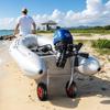 Boat Launching Wheels, 226.8 Kg Load Capacity, 304.8 Mm Aluminium Alloy Transom Wheel with Inflatable Rubber Tires, Folding Launch Wheels with 4 Quick