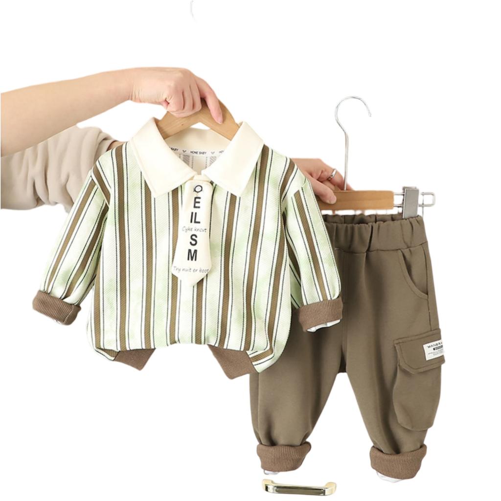 Kids Casual Long-Sleeve Set, Comfortable Daily Wear Outfits