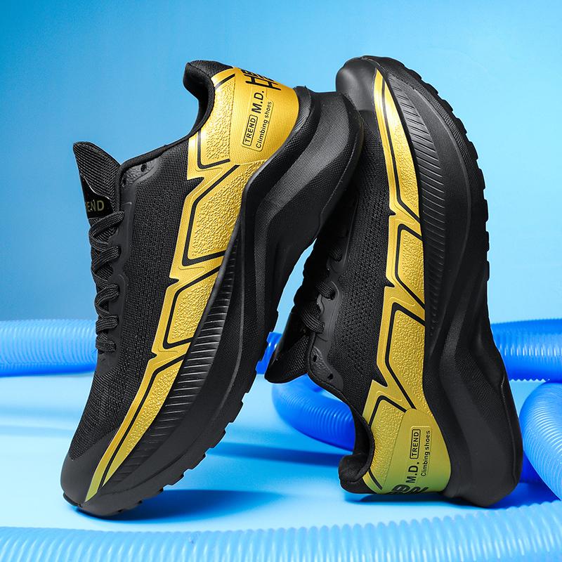 New Mens Running Shoes Stylish Breathable Leisure Athletic Shoes Outside Anti-Skid Shock Absorption Plush Comfort Walking Footwear