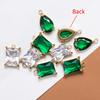 10pcs 5pcs Gold Color Stainless Steel Zircon Pendants Green Transparent Crystal Charms Beads for Necklace Jewelry Making DIY