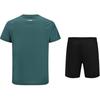 Li-Ning Minimalist Breathable Cool Round Neck Short Sleeve Versatile Straight Cut Split Quick Dry Shorts Casual Sports Suit ATSV607-3+AAPU133-1
