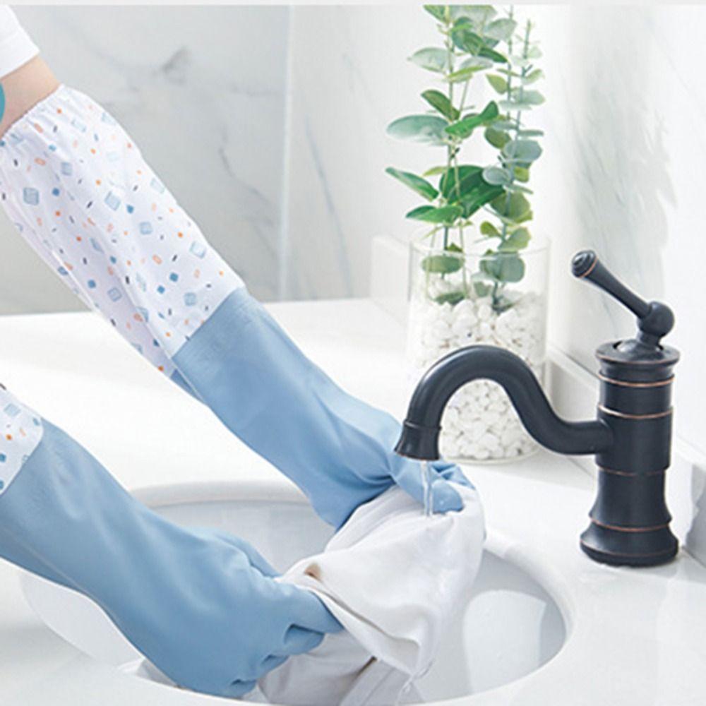 Latex Rubber Dish Washing Gloves Velvet Housework Gloves Winter Cleaning Gloves  To Protect Hands
