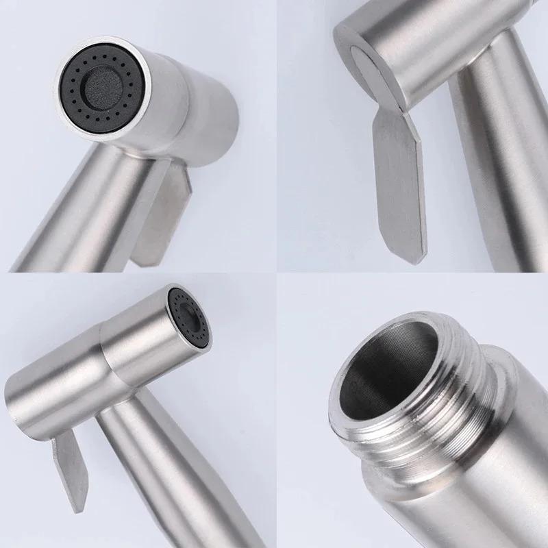 Stainless Steel Faucet Spray Gun Handheld Toilet Bidet Faucet Stainless Steel Hand Bidet Sprayers Brushed Water Sprayer