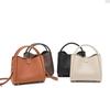 Leather Bucket Bag First Layer Cowhide Women's New Spring Versatile Shoulder Messenger Bag Portable Vegetable Basket