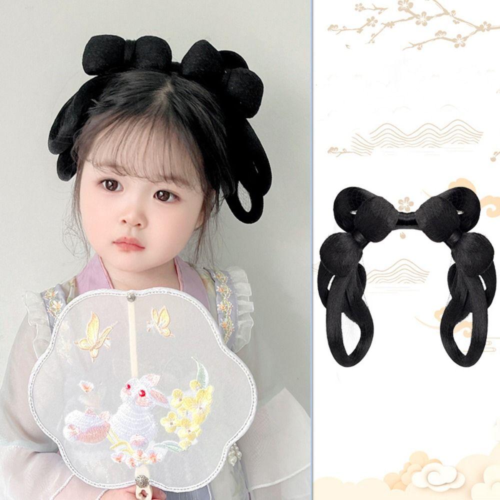 

Fairy Cosplay Wig Retro Hair Headband Vintage Headwear Twist Braid Bun Photography 1