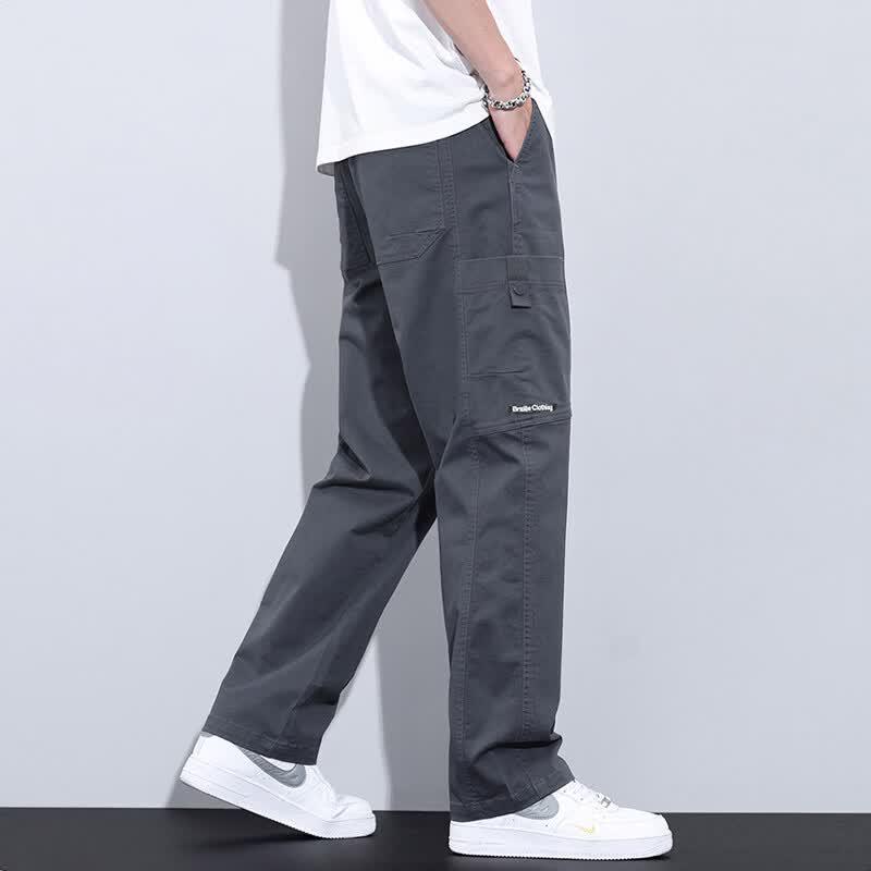 Playboy Men's Casual Loose Straight-Leg Workwear Pants