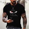 Summer Men's T Shirt Street Casual Short Sleeve Print T-Shirts Fashion Male Oversized Clothing O-Neck Pullover Funny Tops