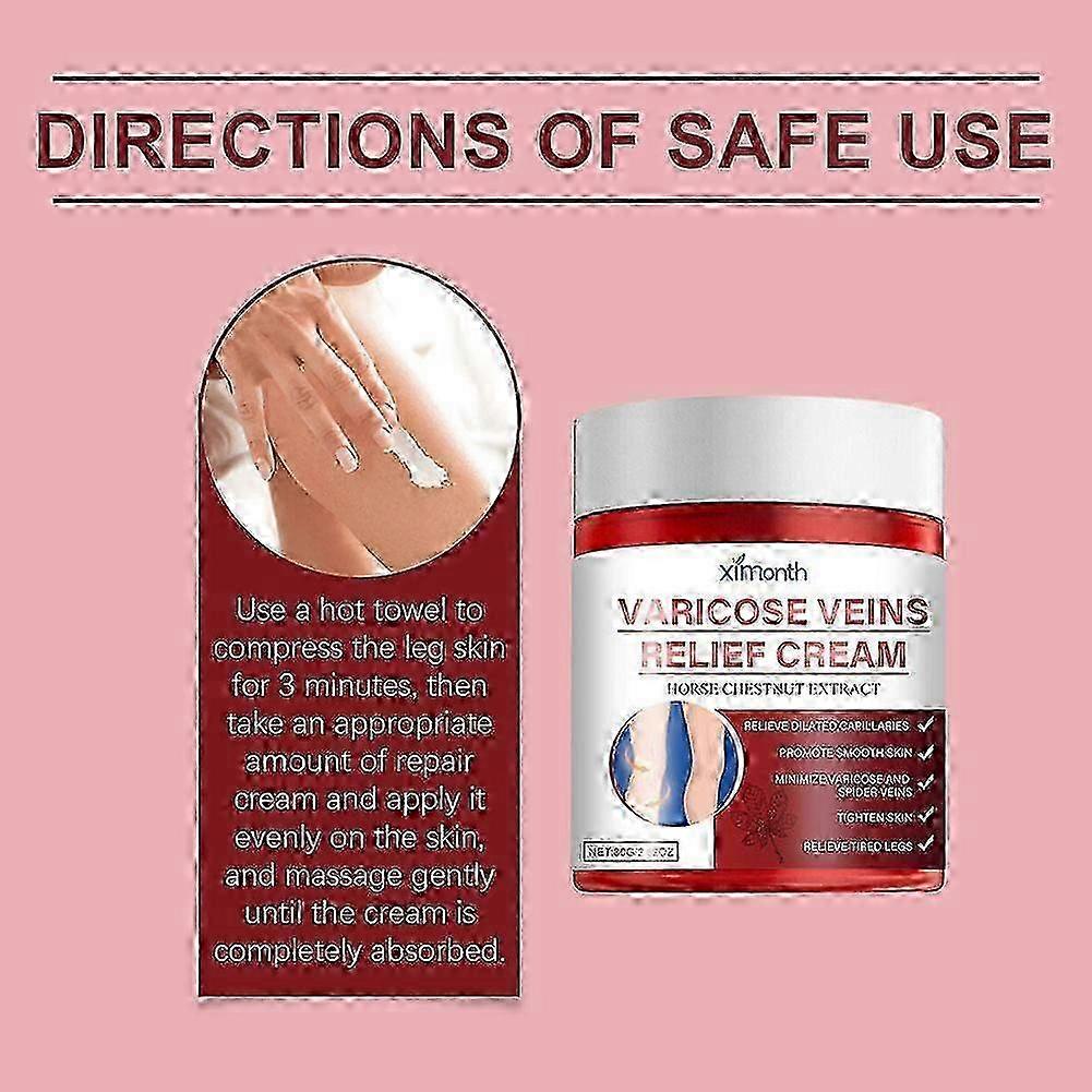 80g Vein Repair Cream - For Varicose Veins, Swelling & Leg Fatigue-hsay2