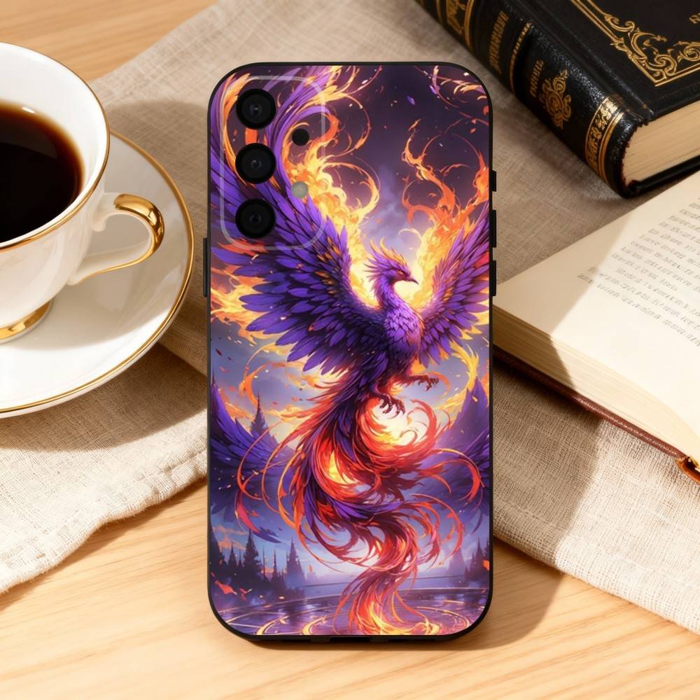 Cool Art Phoenix  Phone Case For Samsung Galaxy A73,A72,A71,A70,A53,A52,A51,Soft Silicone Black Cover