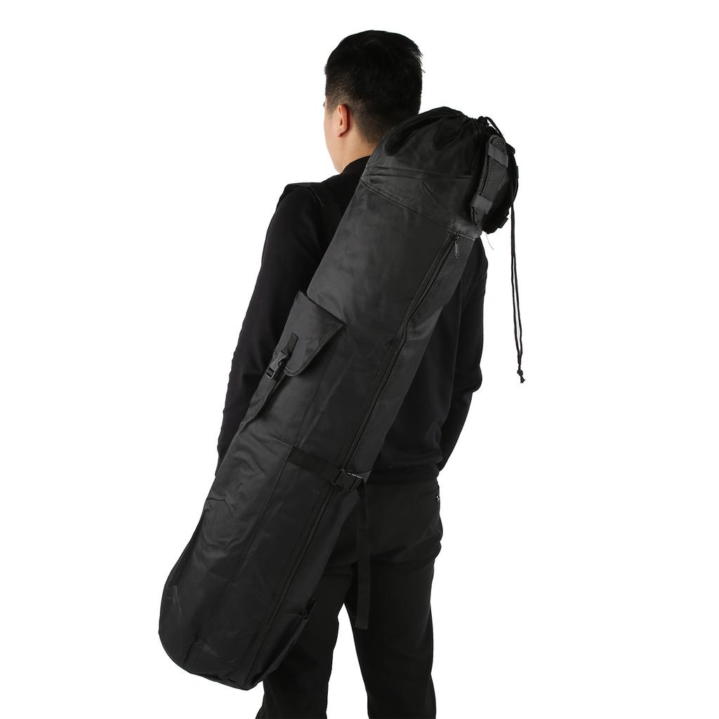 Fishing Tackle Rod Storage Bag Organizer Cylindrical Package Pole Reel Carrier WaterproofBlack