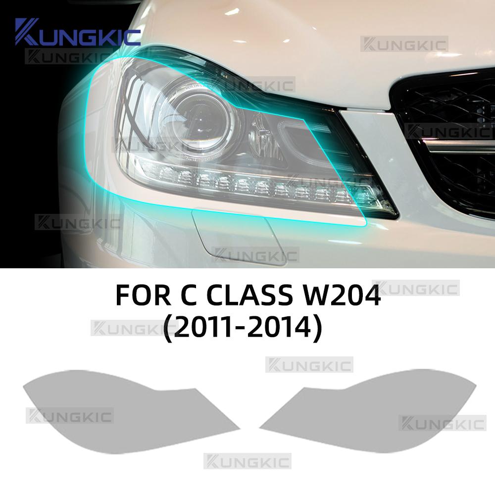 

For Mercedes Benz AMG C Class W204 C63 2011 2012 2013 2014 Car Headlight Film Clear Smoked Protection Anti-scratch Exterior clear film