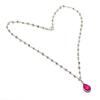 Pink Rubillite Gemstone Handmade 925 Sterling Silver Jewelry Necklace 20" GK-7618