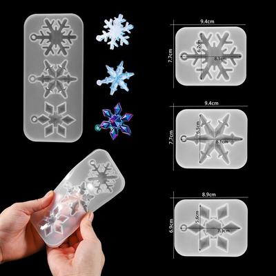 DIY Crafts Home Decoration Snowflake Resin Molds Epoxy Resin Mold Silicone Pendant Christmas Gift