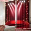 2D Flat Printing 2Pcs Curtain Curtain Red Stage With Spotlights Digital Printed Polyester Drapes Party Decorations Use For
